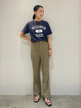「LE TALON（ルタロン）の4.5cmチューブストラップサンダル（サンダル、ブラック系）」を使った、Natsumiさん（メンズ・167cm）の夏コーディネート