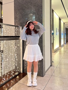 「ブルべ夏」｜「アイテム（スウェット）」を使った、Naruさん（レディース・155cm）の冬コーディネート