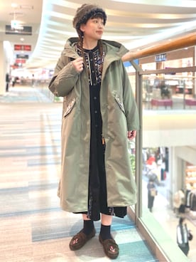 「アイテム（モカシン/デッキシューズ）」を使った、チチカカさん（レディース・160cm）の冬コーディネート