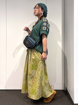 「アイテム（ハンチング/ベレー帽）」を使った、チチカカさん（レディース・160cm）の夏コーディネート