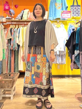 「ロングカーディガン」｜チチカカさん（レディース・164cm）の夏コーディネート