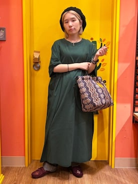 「アイテム（ハンチング/ベレー帽）」を使った、チチカカさん（レディース・151cm）の夏コーディネート