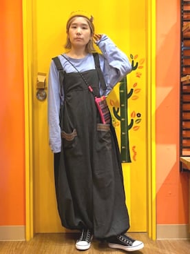 「チチカカ（チチカカ）のアイテム（オールインワン・サロペット）」を使った、チチカカさん（レディース・151cm）の夏コーディネート