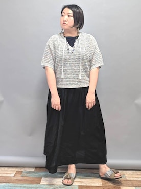 「透かし編みニット」｜チチカカさん（レディース・153cm）の夏コーディネート