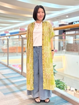 「アイテム（ワンピース/ドレス、イエロー系）」を使った、チチカカさん（レディース・164cm）の夏コーディネート