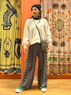 「チチカカ（チチカカ）のアイテム」を使った、チチカカさん（レディース・156cm）の冬コーディネート