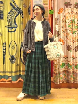 「アイテム（チュニック）」を使った、チチカカさん（レディース・156cm）の冬コーディネート