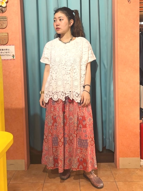 サシコ風パッチプリントスカート