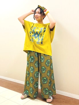 「アイテム（その他パンツ、イエロー系）」を使った、チチカカさん（レディース・146cm）の夏コーディネート