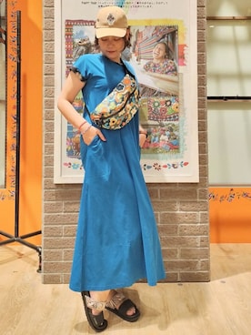 「エスニック」｜「アイテム（ワンピース/ドレス）」を使った、チチカカさん（レディース・161cm）の夏コーディネート