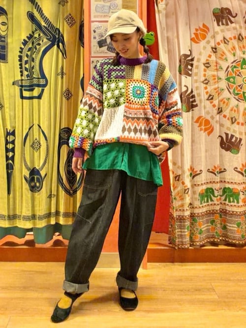 チチカカ（TITICACA） ニット セーター Rico パッチクロシェニットプル