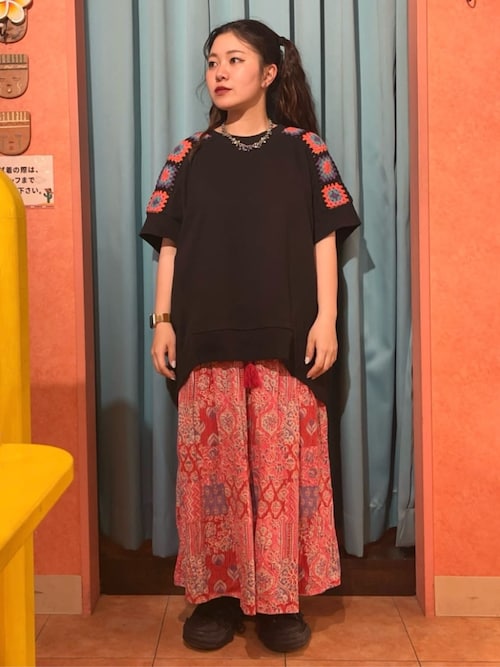 サシコ風パッチプリントスカート