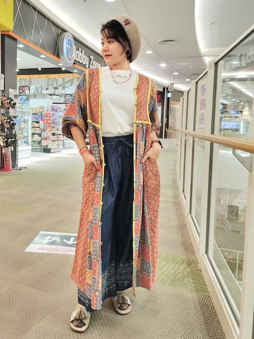 Rico エコフレンドリーダイ パッチブロックプリントワンピース