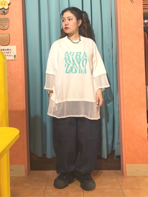 裾メッシュレイヤード風プルオーバー