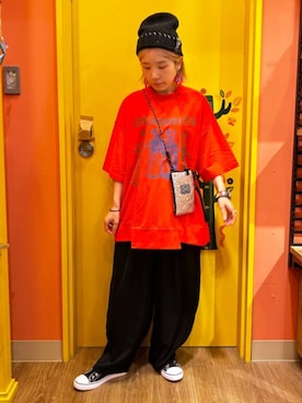 「秋のコーデ」｜「アイテム（ニットキャップ/ビーニー）」を使った、チチカカさん（レディース・151cm）の夏コーディネート