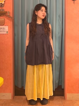 「アイテム（その他パンツ、イエロー系）」を使った、チチカカさん（レディース・146cm）の夏コーディネート
