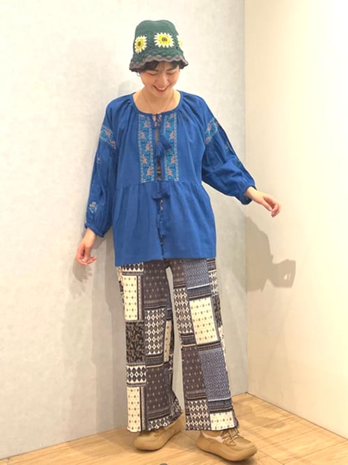 コットンスラブ エンブロイダリーブラウス(大きいサイズ) コットンスラブエンブロイダリーブラウス【大きいサイズ