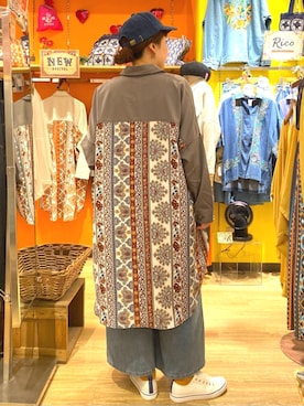 「チチカカ（チチカカ）のデニムバギーパンツ（その他パンツ）」を使った、チチカカさん（レディース・160cm）の夏コーディネート