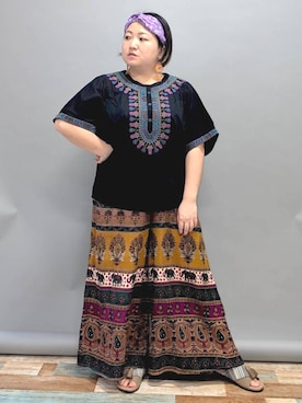 「エスニック」｜チチカカさん（レディース・153cm）の夏コーディネート