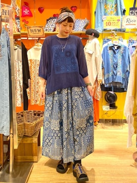 「アイテム（ヘアバンド）」を使った、チチカカさん（レディース・160cm）の夏コーディネート