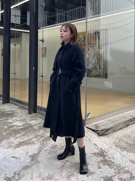「#今日のコーデ」｜「アイテム（ステンカラーコート）」を使った、mizuhoさん（レディース・161cm）の秋コーディネート