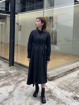 「#秋コーデ」｜「アイテム（シャツワンピース）」を使った、mizuhoさん（レディース・161cm）の秋コーディネート
