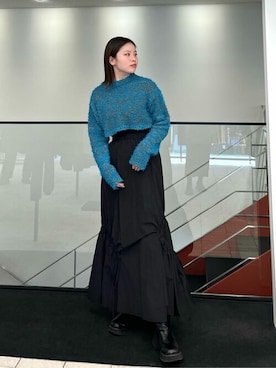 「#ブルー」｜mizuhoさん（レディース・161cm）の冬コーディネート