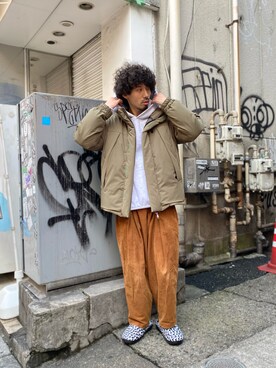 「BEAVER上野」｜「アイテム（ダウンジャケット/コート）」を使った、OGAWAさん（メンズ・175cm）の秋コーディネート