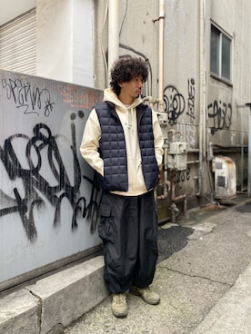 「MILKFED.」｜「アイテム（ダウンジャケット/コート）」を使った、OGAWAさん（メンズ・175cm）の秋コーディネート