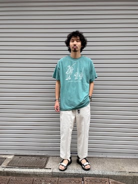 「MANASTASH（マナスタッシュ）のアイテム（シューズ）」を使った、OGAWAさん（メンズ・175cm）の夏コーディネート