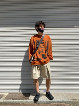 「MANASTASH（マナスタッシュ）のアイテム（スウェット）」を使った、OGAWAさん（メンズ・175cm）の夏コーディネート