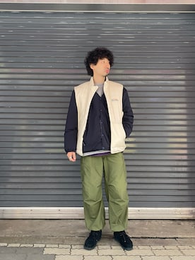 「BEAVER上野」｜「アイテム（ダウンジャケット/コート）」を使った、OGAWAさん（メンズ・175cm）の秋コーディネート