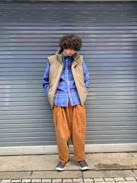 「BEAVER上野」｜「アイテム（ダウンジャケット/コート）」を使った、OGAWAさん（メンズ・175cm）の秋コーディネート