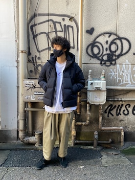 「BEAVER上野」｜「アイテム（ダウンジャケット/コート）」を使った、OGAWAさん（メンズ・175cm）の秋コーディネート