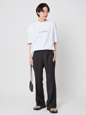 「AP STUDIO（エーピーストゥディオ）のアイテム（サンダル）」を使った、STAFF.Mさん（レディース・162cm）の春コーディネート