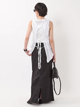 「AP STUDIO（エーピーストゥディオ）のアイテム（アクセサリー）」を使った、STAFF.Mさん（レディース・162cm）の春コーディネート
