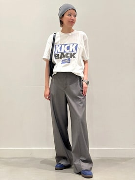 「AP STUDIO（エーピーストゥディオ）のアイテム（スラックス）」を使った、STAFF.Mさん（レディース・162cm）の夏コーディネート
