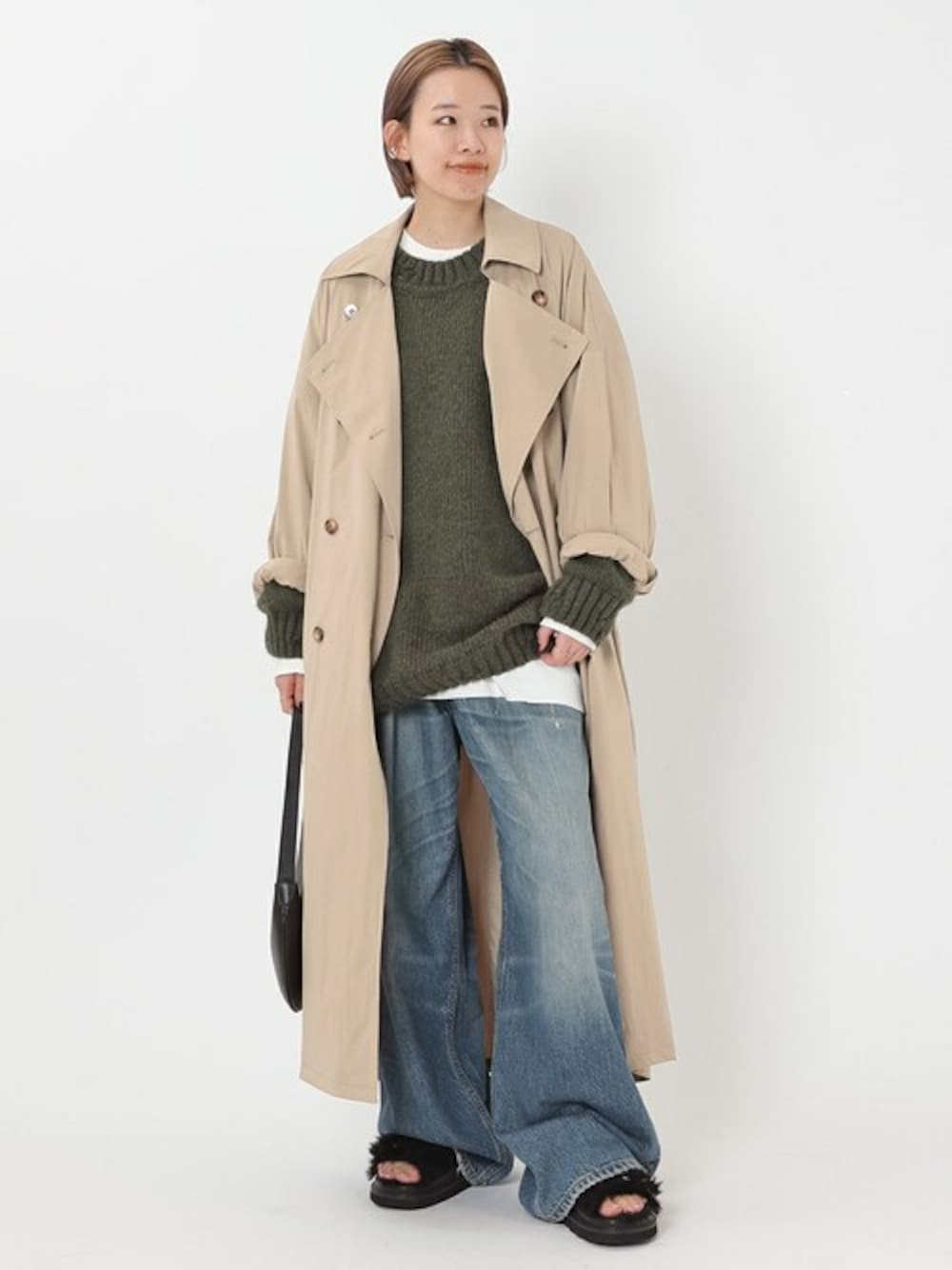 STAFF.M(AP STUDIO 新宿店)｜AP STUDIOのトレンチコートを使った