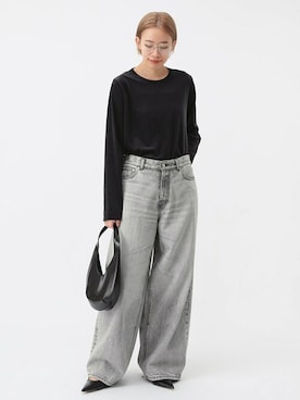 「AP STUDIO（エーピーストゥディオ）のアイテム（パンツ）」を使った、STAFF.Mさん（レディース・162cm）の夏コーディネート