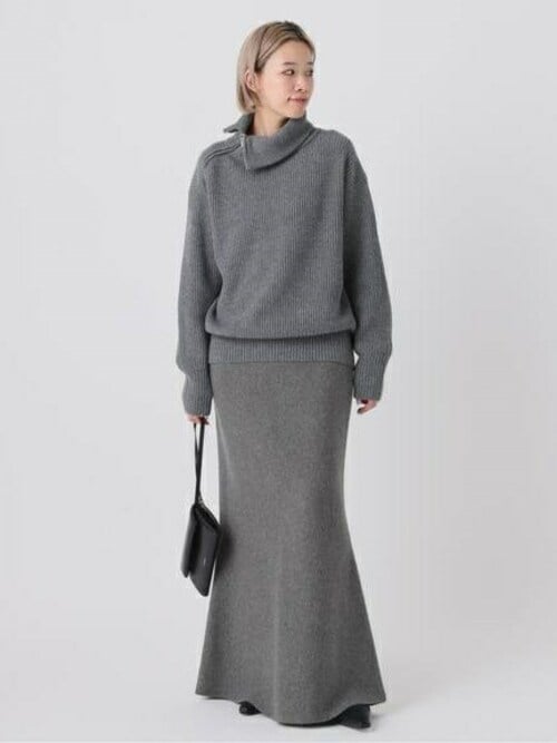AP STUDIO カシミヤミックスニットスカート ブラウン　38 AP STUDIO スカート カシミヤミックスニットスカート レディース