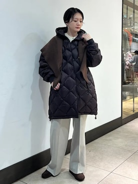 「SHIPS」｜「アイテム（ダウンジャケット/コート）」を使った、田中さん（レディース・155cm）の秋コーディネート