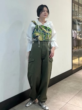 「BINDU（ビンドゥー）のアイテム」を使った、田中さん（レディース・155cm）の冬コーディネート