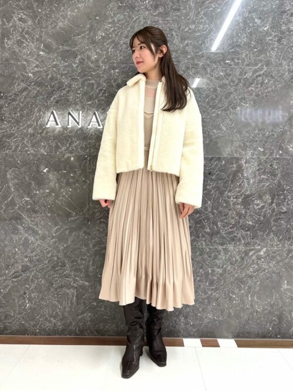 ANAYI アナイ ボアジップブルゾン 美品✨ANAYI ボアジップブルゾン 36