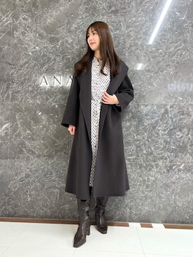 「ショールカラー」｜「アイテム（その他アウター）」を使った、Genbaさん（レディース・168cm）の冬コーディネート