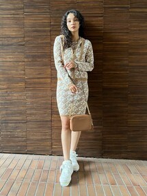 マイケルコース エンパイア シグネチャーロゴ ジャカード タンクドレス XS MICHAEL KORS（マイケルコース）の「エンパイア シグネチャー