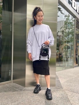 「DIESEL（ディーゼル）のアイテム（スカート）」を使った、KAEさん（レディース・157cm）の夏コーディネート