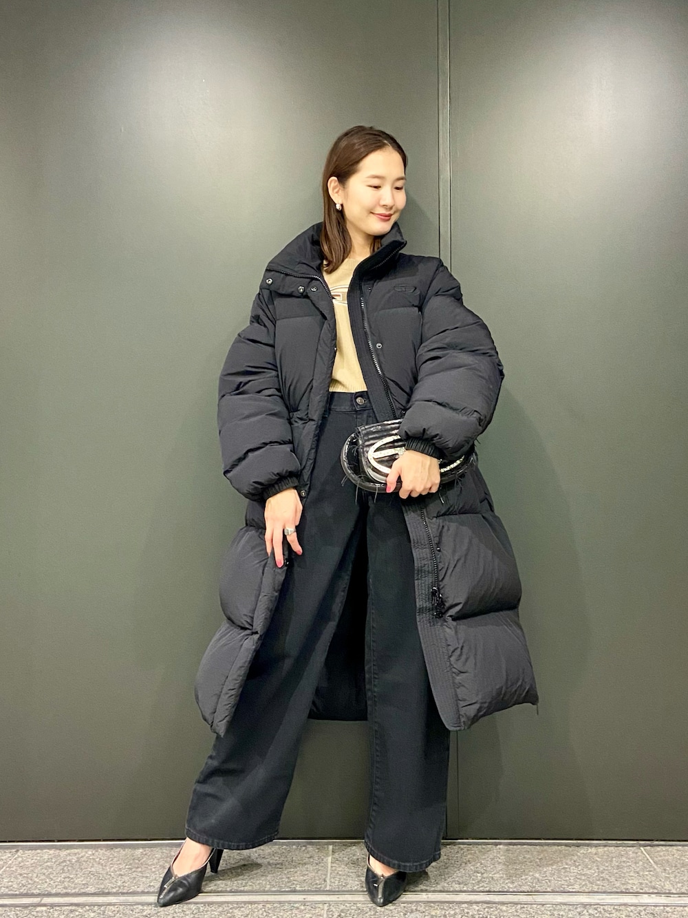 DIESEL ディーゼル レディース ロング ダウンジャケット ブラック