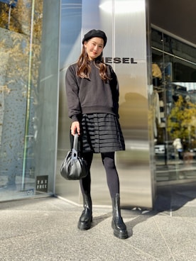 「DIESEL OSAKA」｜「アイテム（ワンピース/ドレス）」を使った、KAEさん（レディース・157cm）の冬コーディネート