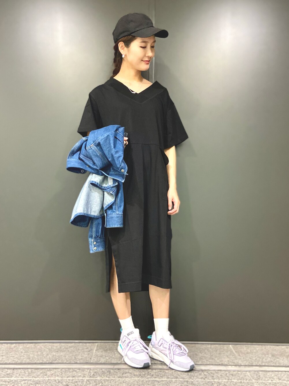 2017◆DIESEL サステナブル ワンピース ドロップショルダー 刺繍 1625140130.jpg
