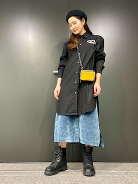 「DIESEL OSAKA」｜「アイテム（ワンピース/ドレス）」を使った、KAEさん（レディース・157cm）の冬コーディネート